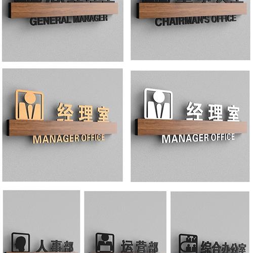 亚克力办公室门牌定制直播间总经理室会议室公司部门标识牌子订制