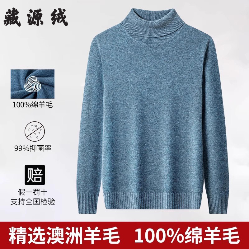 2024冬季新款羊毛衫男100纯羊毛