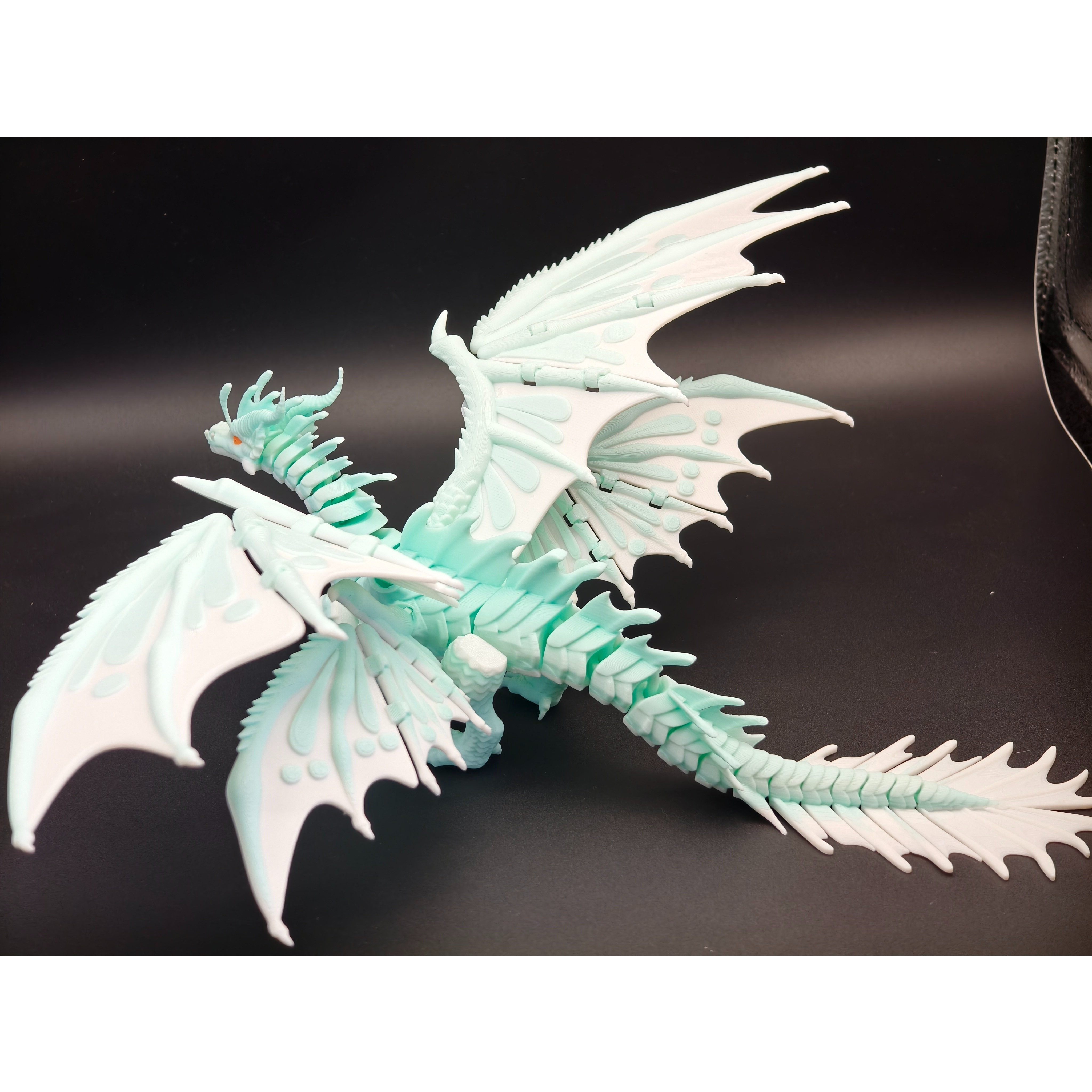 网红新品3D打印夜光水晶飞龙翅膀关节可活动神龙摆件礼物玩具爆
