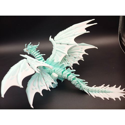 网红新品3D打印夜光水晶飞龙翅膀关节可活动神龙摆件礼物玩具爆