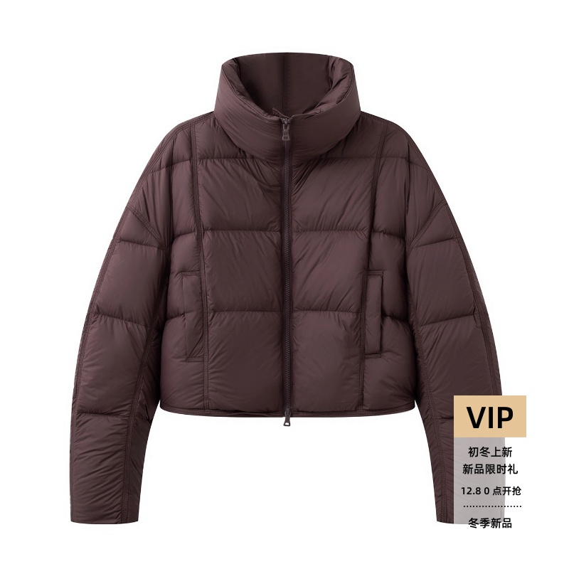 冬款保暖立领短款羽绒服女