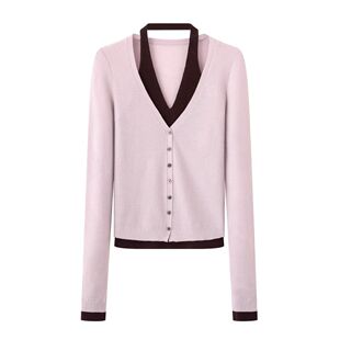 ariosea艾诺丝娃官方旗舰店2026春季新款两件V领针织衫女BR801194