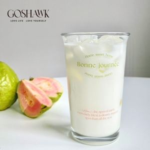 GOSHAWK玻璃杯透明英文字母水杯高颜值ins咖啡杯牛奶杯冷饮杯家用