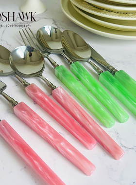 GOSHAWK高颜值法式刀叉西餐餐具轻奢风304不锈钢牛排刀叉勺三件套