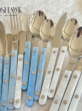 GOSHAWK餐具高颜值不锈钢牛排刀叉ins风精致西餐餐具刀叉勺三件套