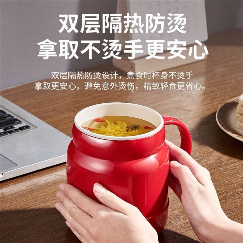 110v伏电炖杯恒温保温陶瓷釉内胆煮火锅电热水壶多功能便携电饭煲