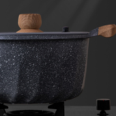 MGC麦饭石汤锅家用双耳锅不粘锅炖锅煮锅煲汤锅燃气灶电磁炉通用