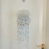 精选水色风铃小鱼云朵材料包森系梦幻ins风装 饰风铃挂件门挂手工