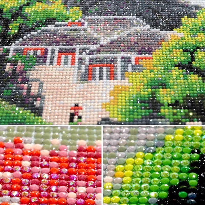 点钻十字绣满钻新款5d石画2024流水生财山水风景画客厅砖贴画带框