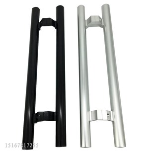 加厚38圆管玻璃门拉手大门把手黑钛金木门拉手铝合金灰色黑色银色