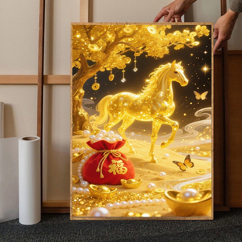 马上有钱2026新款钻石画手工diy十字绣刺绣寓意好旺宅客厅装饰画
