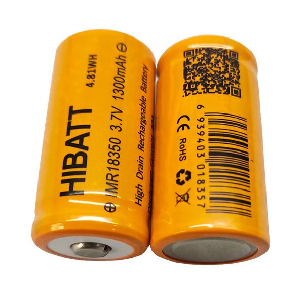 HIBATT IMR18350锂电池1300mAh 18500动力锂电池3.7V可充电池4.2V-封面