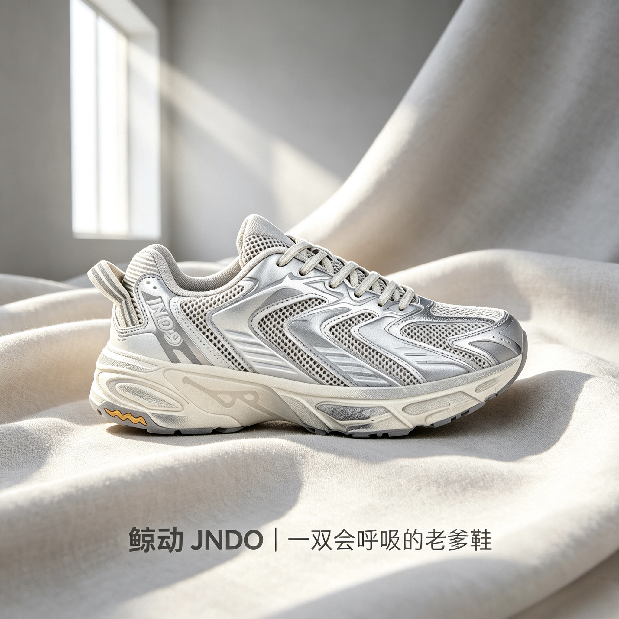 鲸动呼吸鞋老爹鞋男女鞋特斯拉阀鞋底透气运动休闲鞋复古跑步鞋子
