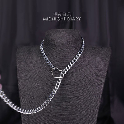 Midnight Diary爱心项链choker项圈女小众情侣礼物收紧锁骨链男