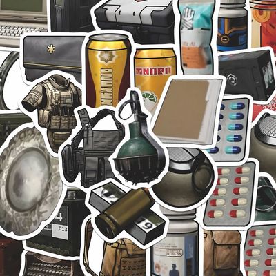 暗区突围贴纸游戏装备图鉴手账素材diy装饰手机壳笔记本防水贴画