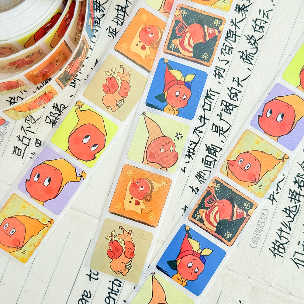 新款星星人卷卷贴纸二次元可爱动漫周边儿童奖励贴画diy装饰贴纸