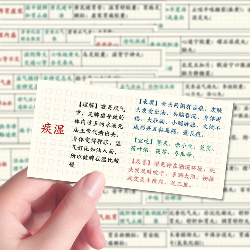 生活常用中医药理知识科普贴纸手账素材diy装饰手机壳笔记本贴画