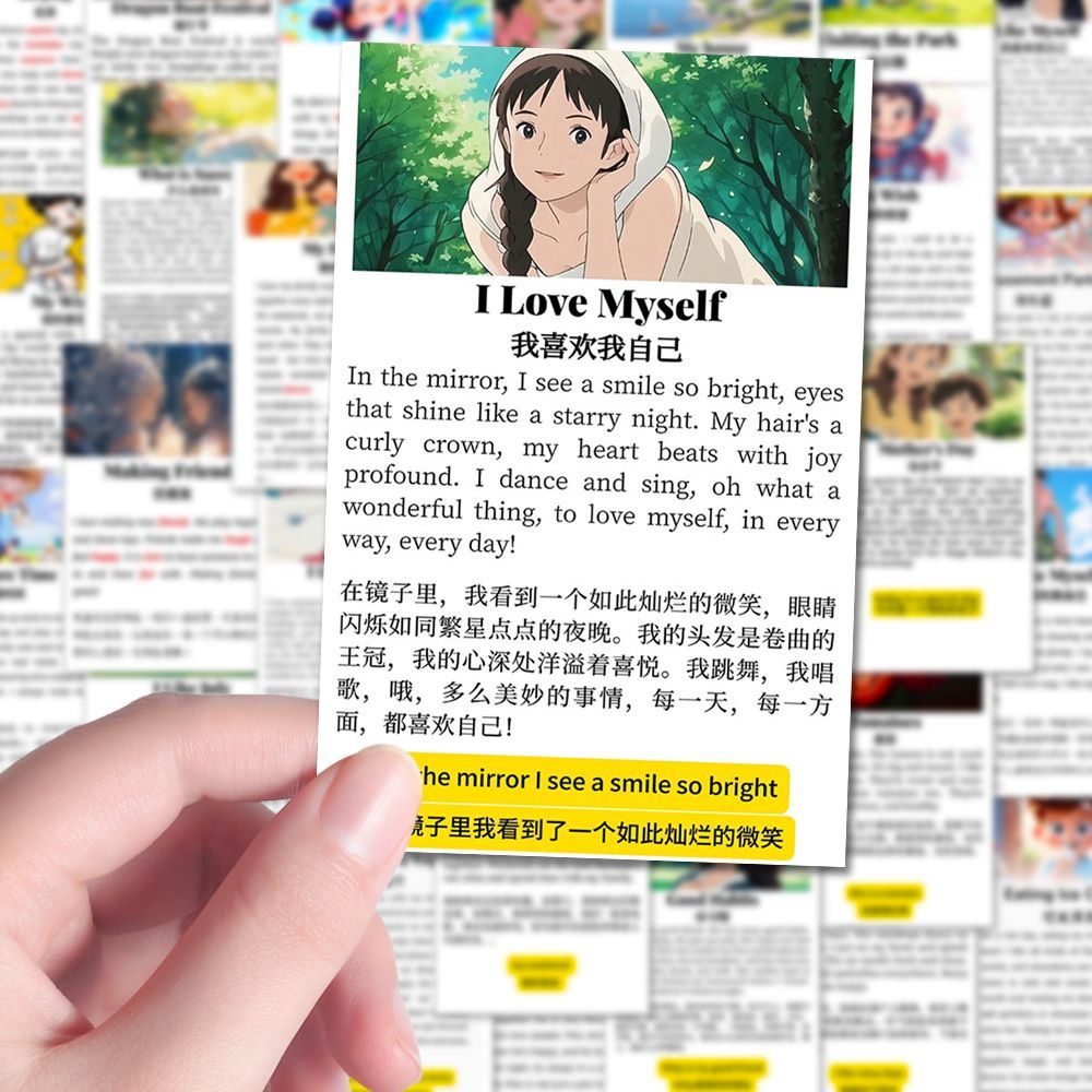 精选英语高分范文作文素材知识贴纸手账素材自粘贴装饰手机壳贴画