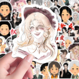 104张流氓叙事贴纸二次元Q版人物羌青瓷程聿怀黛利拉阿奇diy贴画
