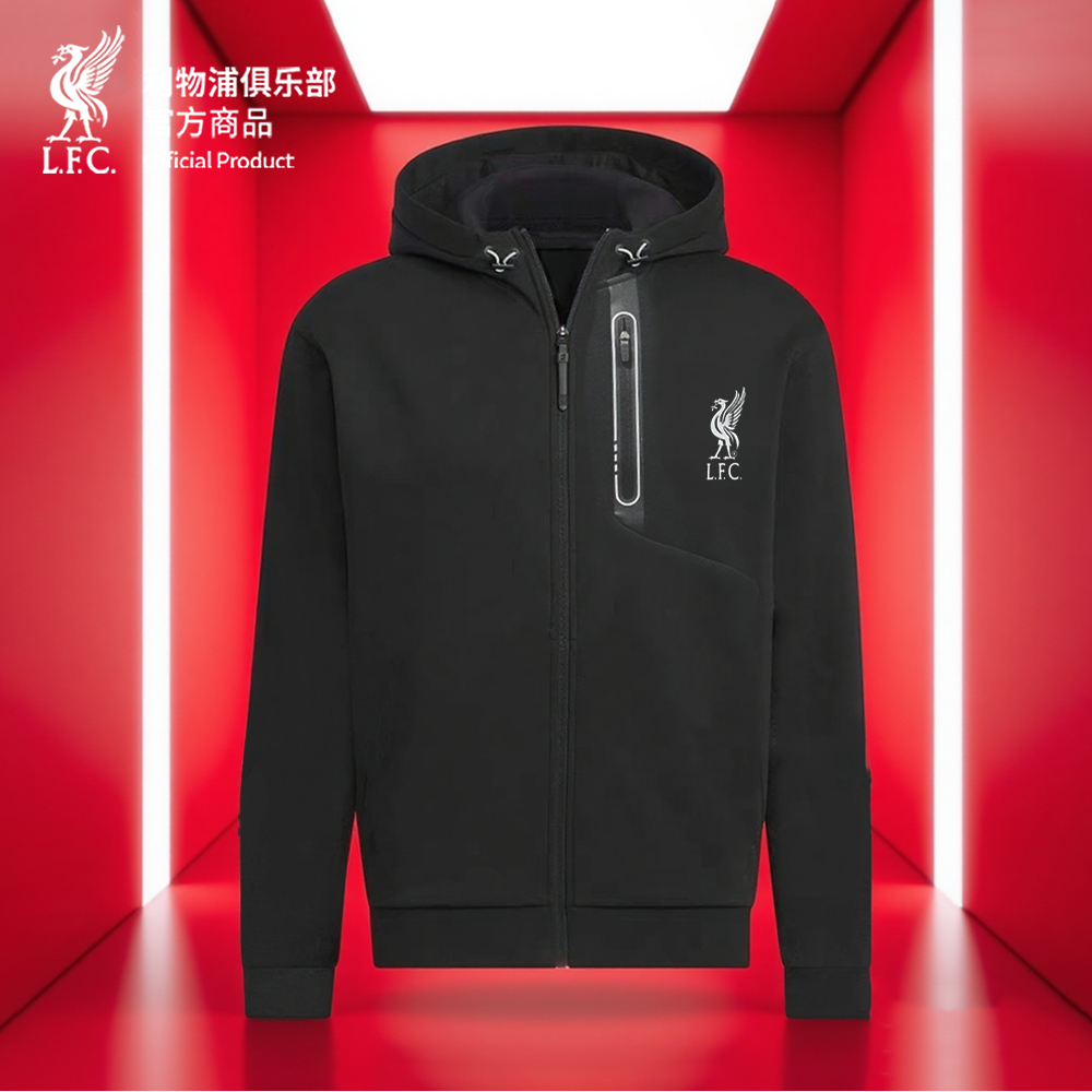 利物浦官方连帽外套黑色外搭