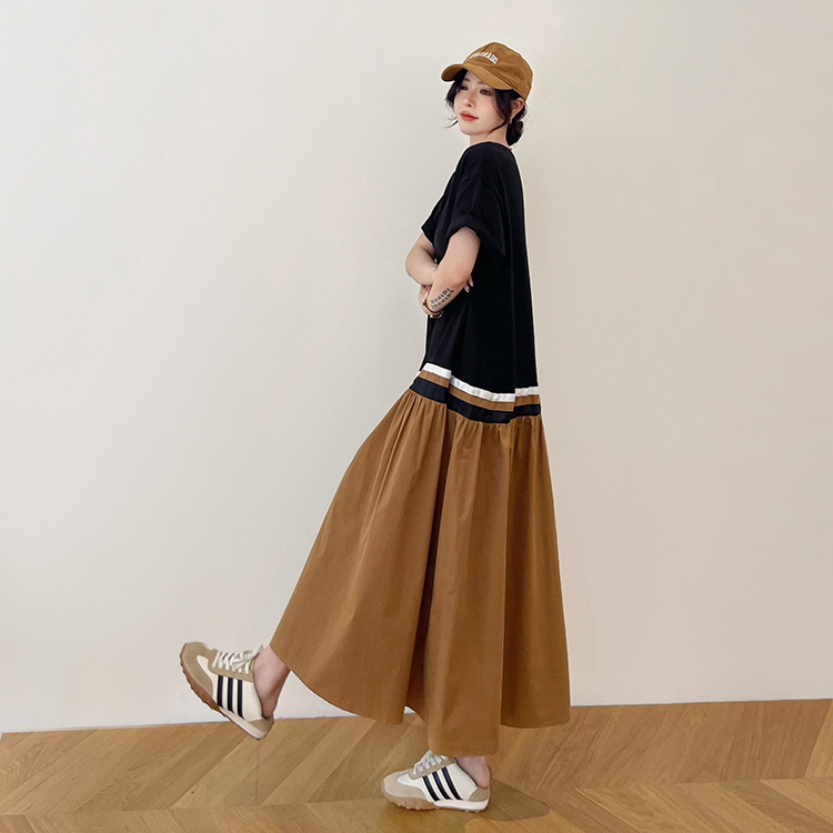 中长款过膝遮肚连衣裙