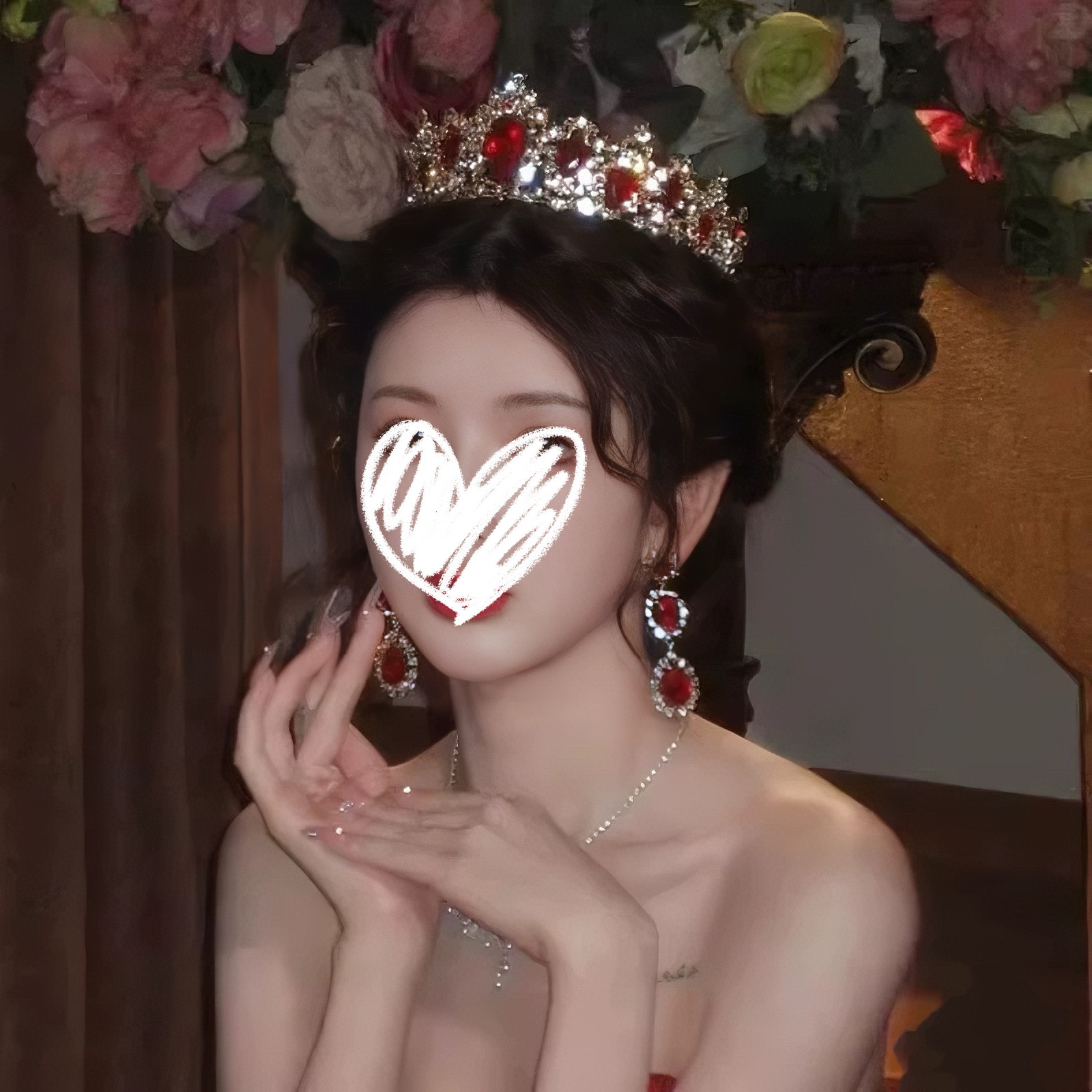 欧式复古红色皇冠新娘结婚十八岁生日宴会礼服王冠高级感女神发箍