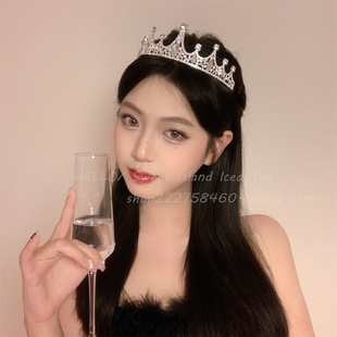 公主皇冠生日十八岁成年水晶头冠高级感新娘结婚头饰网红钻石王冠