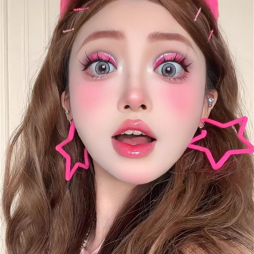 多巴胺女孩星星耳环辣妹学院少女风耳饰糖果色五角星时尚夸张耳饰