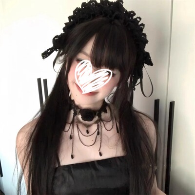 万圣节黑色蕾丝花朵流苏项链