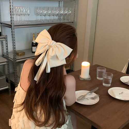 大蝴蝶结飘带发夹女2025新款夏季高级感后脑勺顶夹弹簧夹夹子发饰