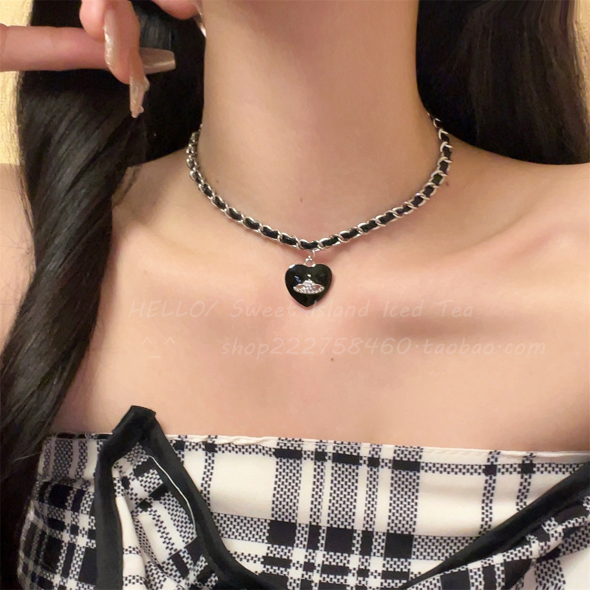 高级感辣妹甜酷编织黑色新款颈链