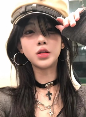 海军风八角帽子女春秋新款项链