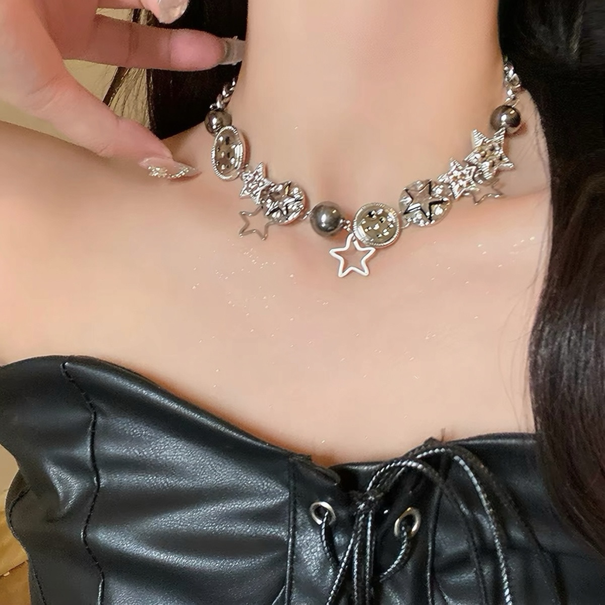 星星重工夸张项链女甜酷y2k朋克辣妹小众高级感配饰choker锁骨链