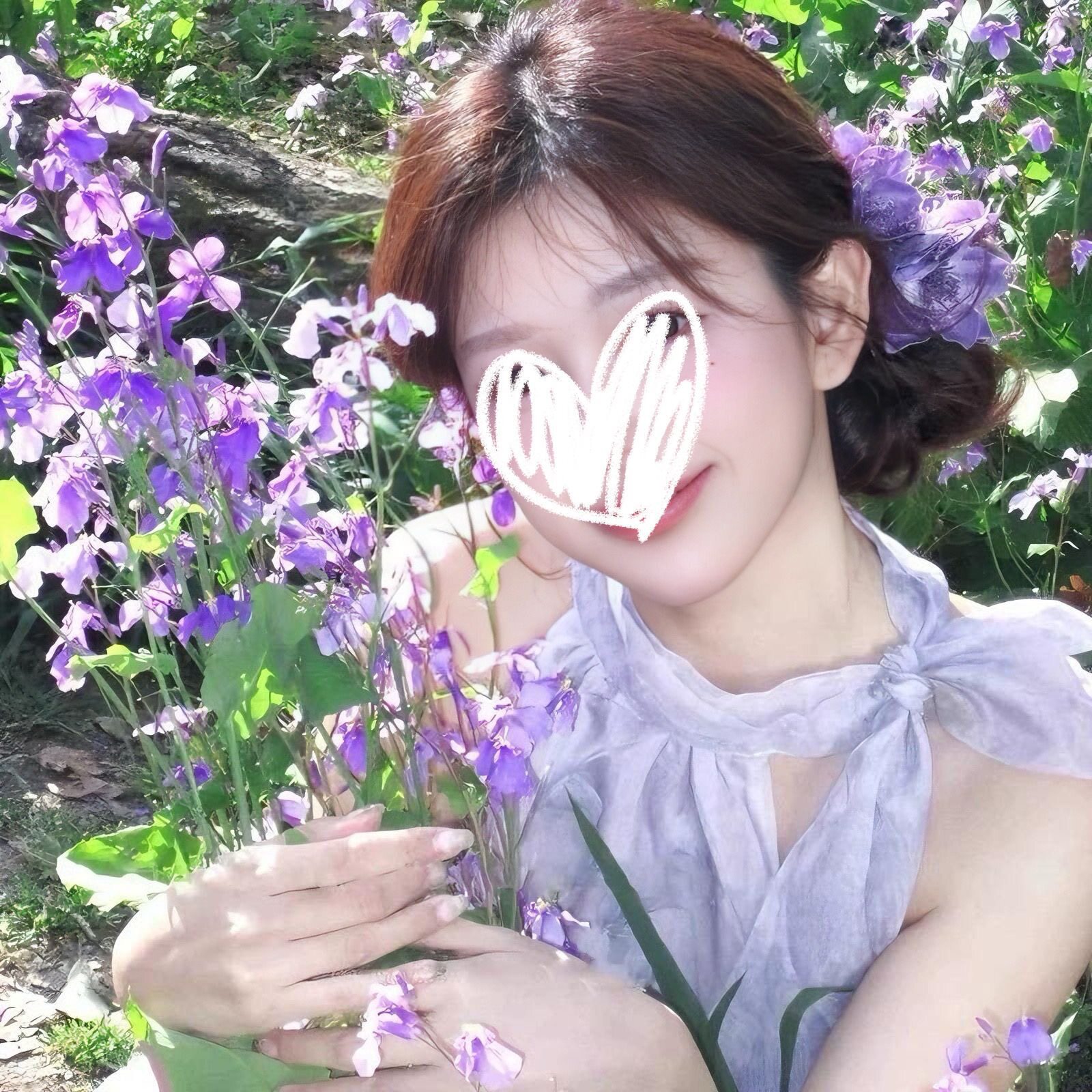 新款紫色龙须茉莉发夹氛围感仿真花鸭嘴夹侧边刘海夹海边拍照发饰