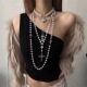 y2k重工风多层叠戴珍珠十字架项链女小众轻奢设计感亚文化锁骨链