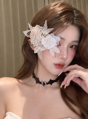 万圣节cos天使眼罩发夹氛围感派对搭配装扮配饰角色扮演拍照道具