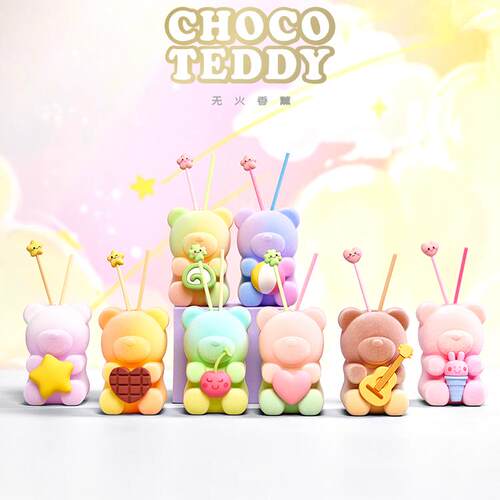 Choco Teddy遇见香气香薰熊盲盒正品摆件女可爱无火香薰桌面礼物