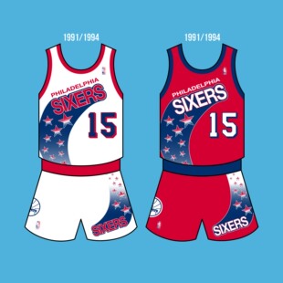 定制76人队艾弗森乔治马克西恩比德乌布雷爱德华兹比赛复古篮球衣