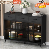 餐边柜储物一体靠墙轻奢茶水柜酒柜现代简约收纳柜子厨房碗柜置物