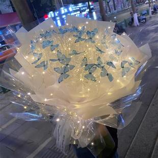 言午手作 网红蝴蝶花束手工DIY材料包创意浪漫生日礼物送闺蜜女友