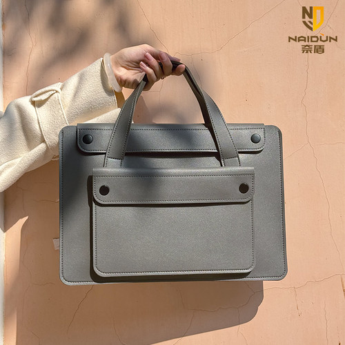 NAIDUN奈盾笔记本电脑包苹果macbook16公文包电脑便携收纳包手提包大容量联想小新Air13轻便防水商务通勤包15