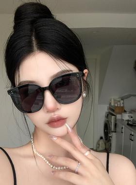 gm黑色墨镜方圆脸大框显瘦偏光太阳眼镜网红高级感欧美辣妹度假女
