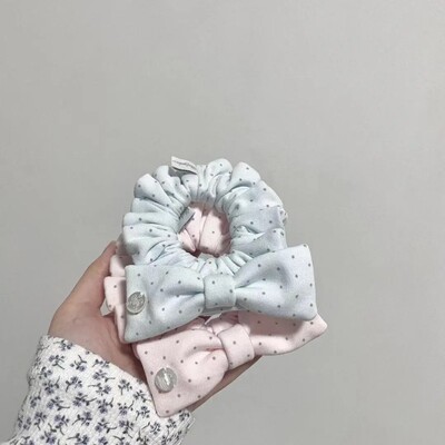 大肠波点马尾发圈可爱春夏