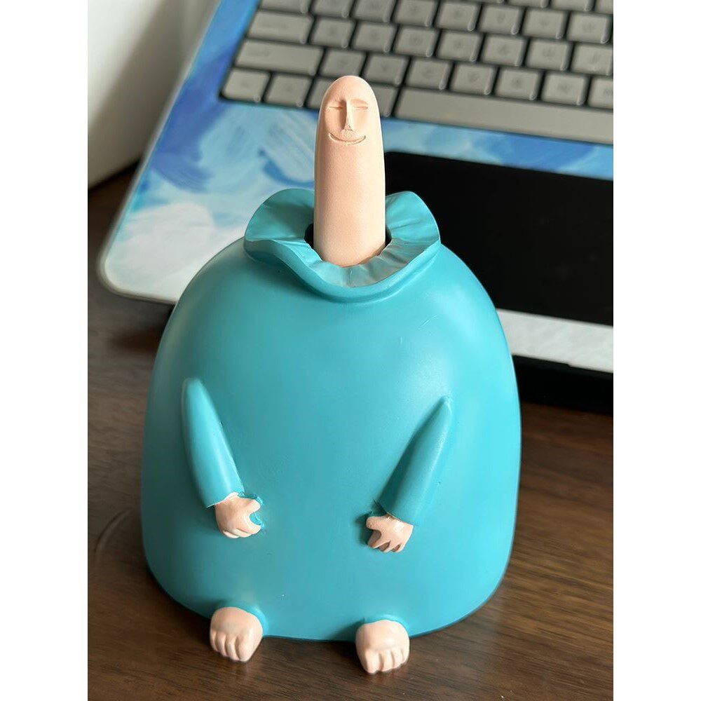 生日礼物蓝胖中指摆件女生送礼物男生朋友同事搞笑沙雕好玩的东西