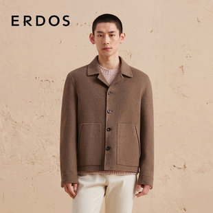 外套 羊绒厢型夹克秋冬双面呢行政夹克短款 ERDOS 男装