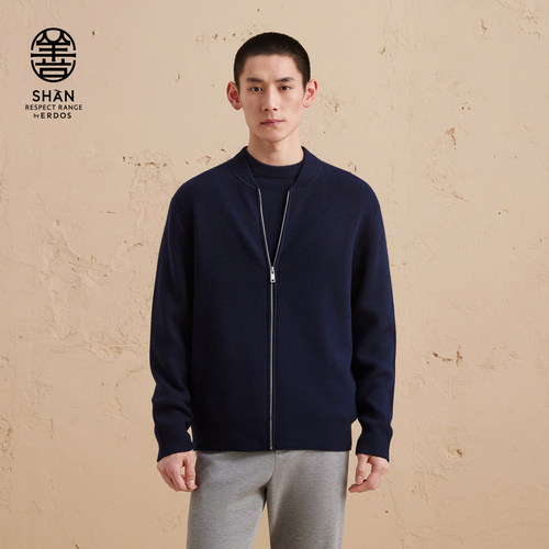 ERDOS男装棒球领纯羊绒开衫