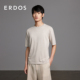 ERDOS 上衣舒适透气 薄短袖 棉麻混纺针织T恤夏款 男装