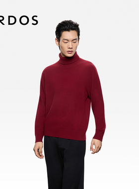 【新年系列】ERDOS 男装高领红色羊绒套衫25年秋冬新品百搭针织衫