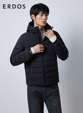 ERDOS 男装轻暖羽绒服早秋白鹅绒含量90%短款外套保暖百搭