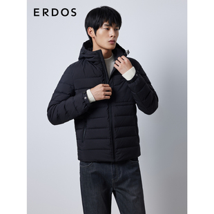 外套保暖百搭 轻暖羽绒服早秋白鹅绒含量90%短款 ERDOS 男装